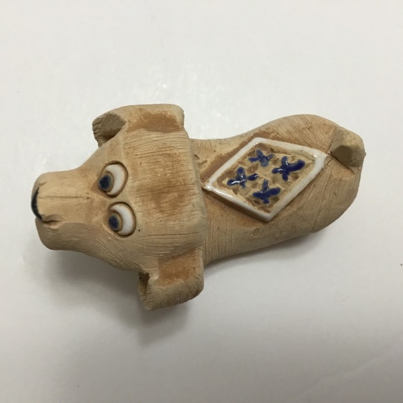 VINTAGE ARTESANIA RINCONADA Handmade In Uruguay Ceramic Dog Figurine.'70's - Picture 6 of 6